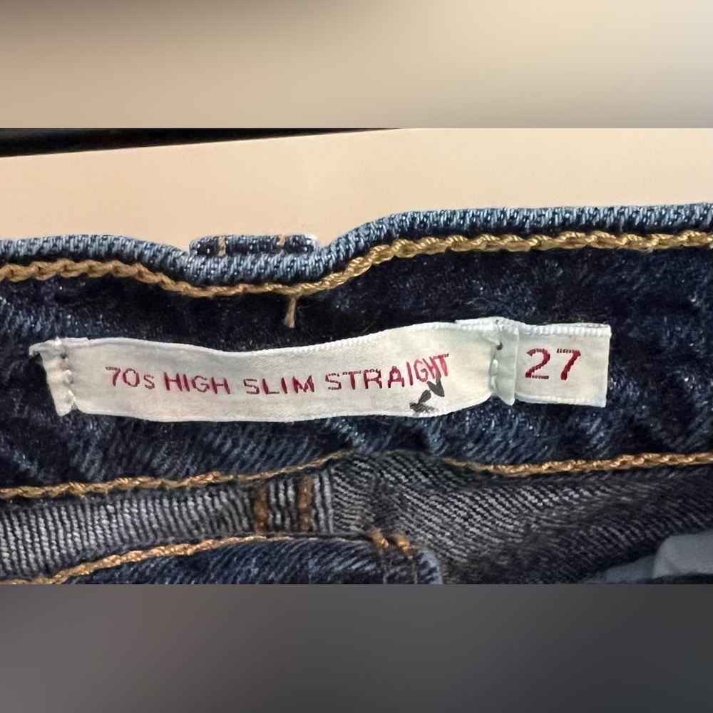 Levi’s 70s High Slim Straight Jeans (Premium)– Size 27 (Sonoma Hills Dark Wash) - Picture 7 of 8
